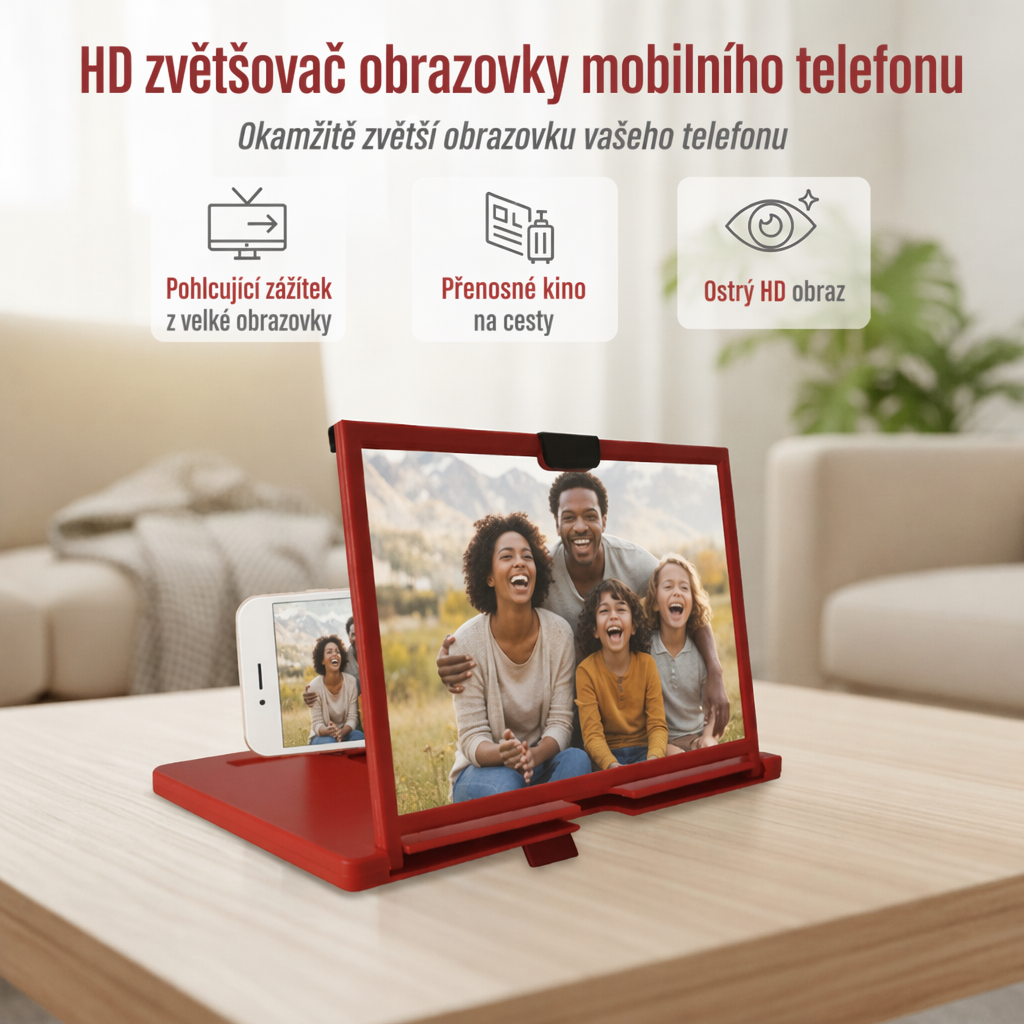 Roztáhněte obrazovku až na 12 palců – přenosný zesilovač obrazovky. Na dobírku! 📺
