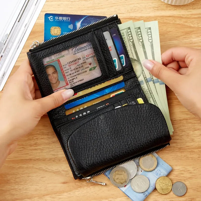 🔥⏰Unisex RFID peněženka Pebble z pravé kůže🔥