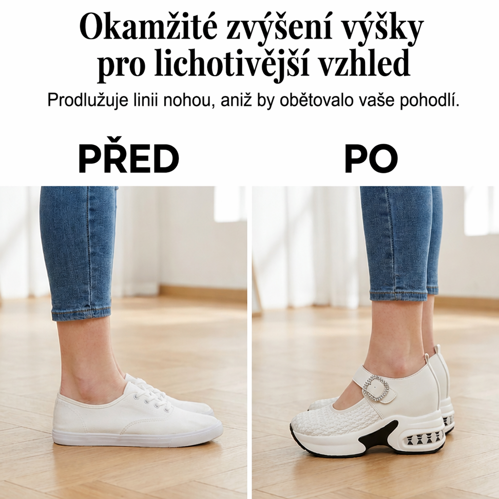 Získejte okamžité pohodlné zvýšení postavy – dámské platformové Mary Janes s prodyšným tkaným svrškem. Na dobírku! 👡