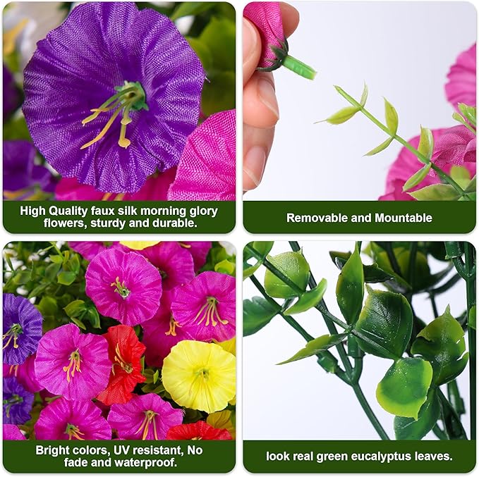 💥Vylepšený materiál nejvyšší kvality 🌸Svlačec odolný vůči UV záření a neblednoucí (bez květináče)