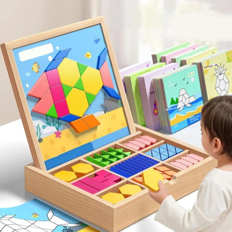 🎁Předvánoční výprodej 50% SLEVA🔥Sada dřevěných magnetických puzzle s motivem🧩