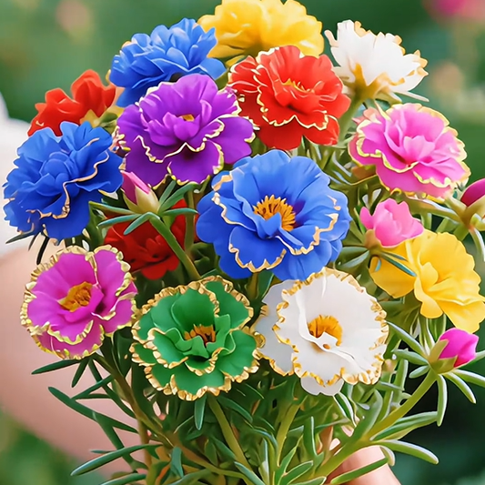 Zlatá krajková portulaka🌸✨ Nádherné dvojité květy pro bezproblémové letní zbarvení