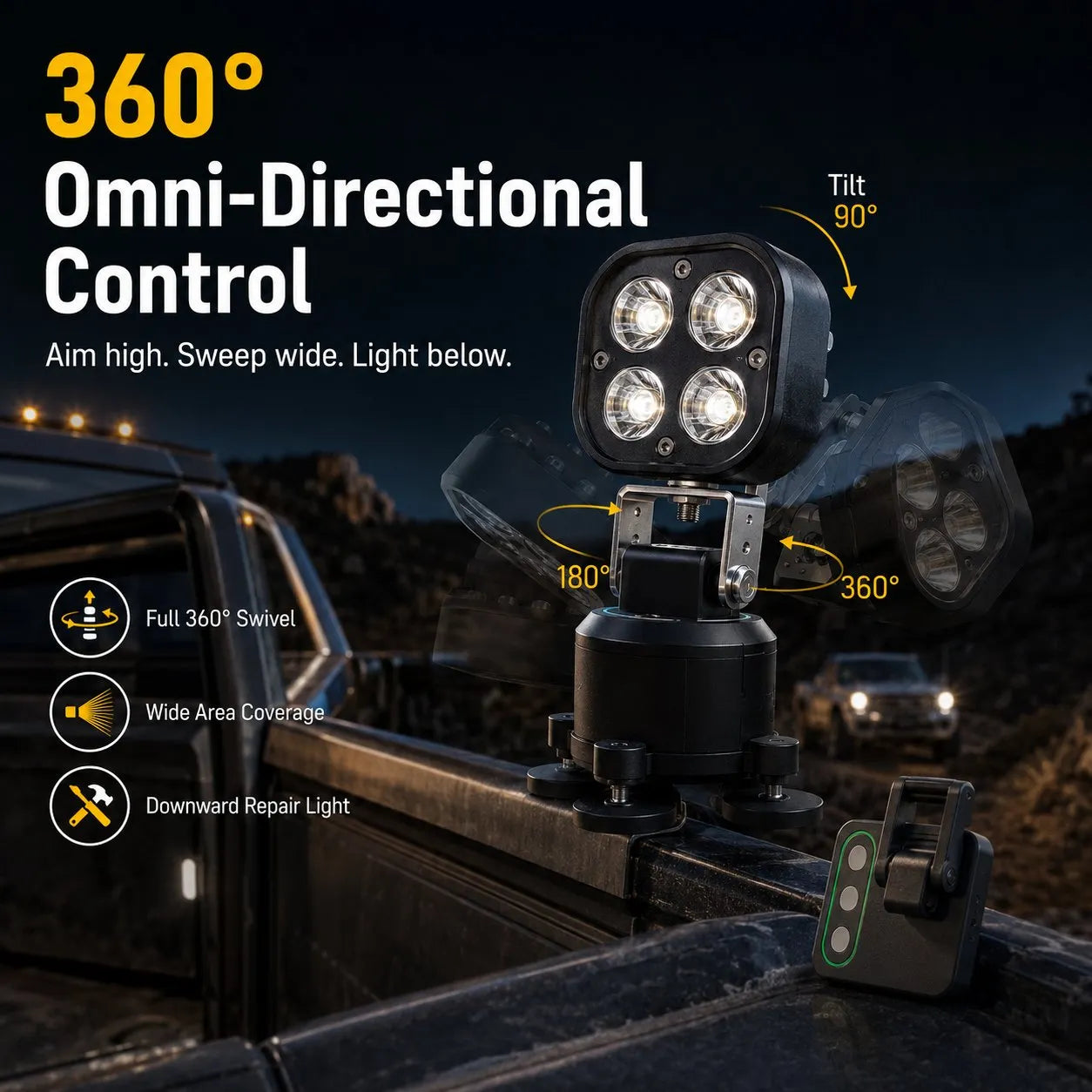 🏕️ Všesměrové magnetické LED světlo do podstavce