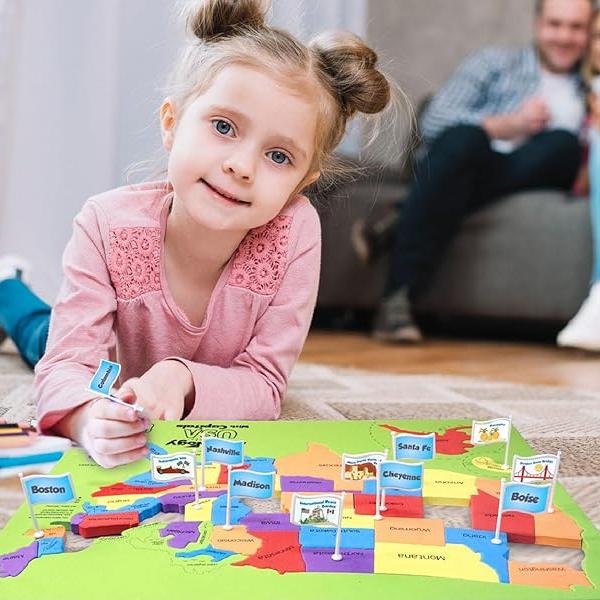 🔥🌍 Sada puzzle s mapou světa a mapou USA
