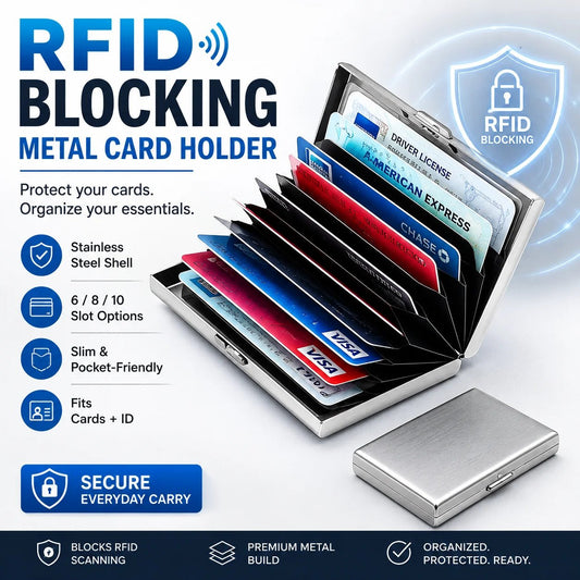 Držák kovových karet s RFID blokováním