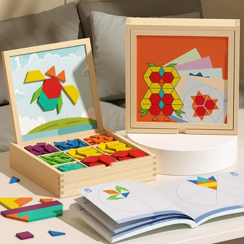🎁Předvánoční výprodej 50% SLEVA🔥Sada dřevěných magnetických puzzle s motivem🧩