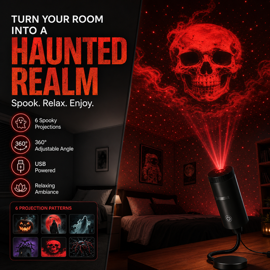 Plug-&-Play HD hvězdný projektor: Halloweenská sada 6 disků