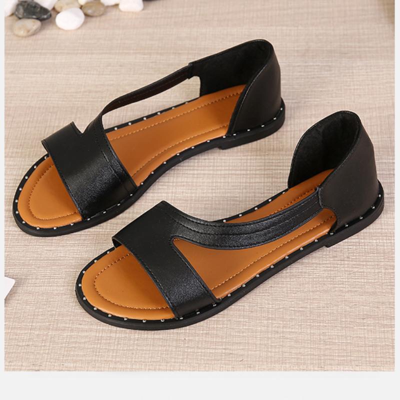 👡Ploché sandály s motivem rybí tlamy a cvočky✨