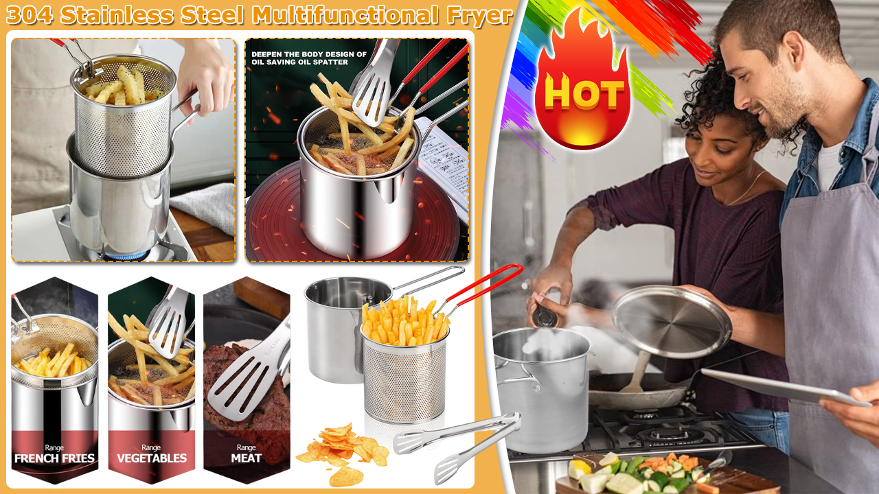 ✨49% sleva na nové produkty✨304 multifunkční fritéza z nerezové oceli