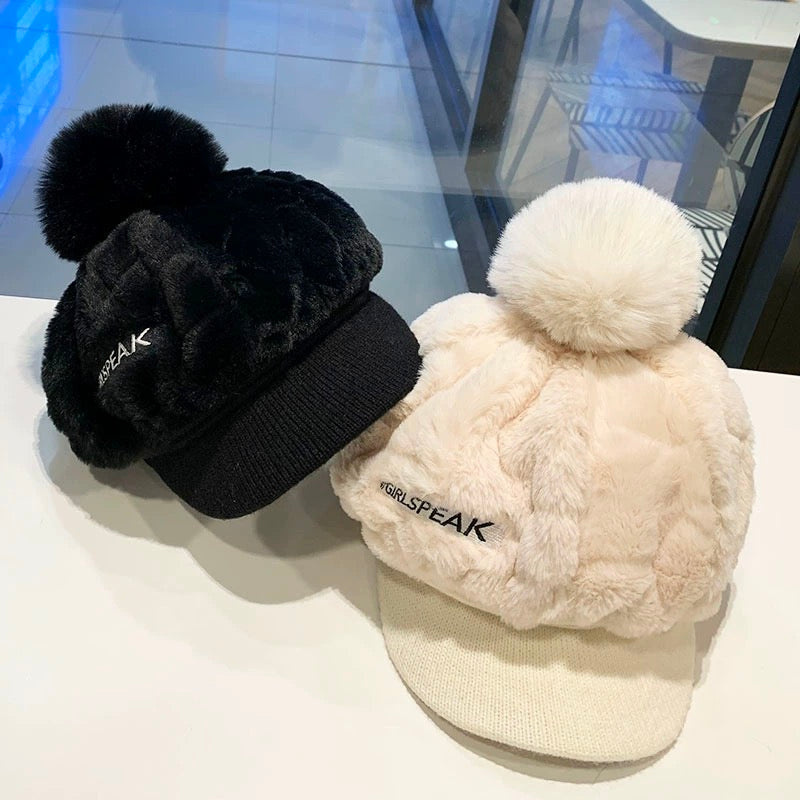 🎁Nejlepší dárek pro ni 🎁👒 - dámská zimní čepice s krátkou krempou🥰