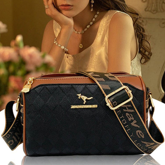 [Nejlepší dárek pro ni] Módní diamantový vzor Velkokapacitní 3vrstvá crossbody kabelka