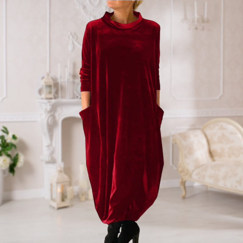 Elegantní elegantní sametové dlouhé šaty