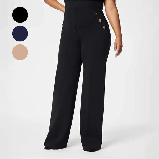 🔥 Dámské kalhoty Plus Size s vysokým pasem a širokými nohavicemi