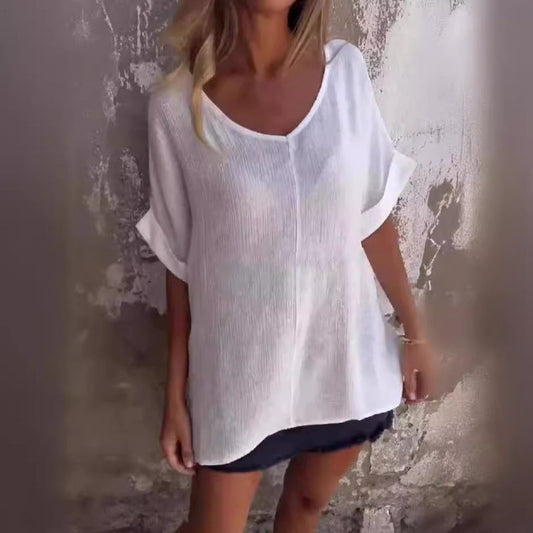 🌺Dámský top nadměrné velikosti s výstřihem do V