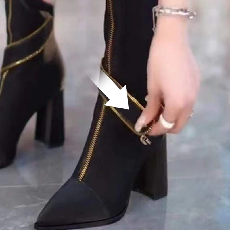 【🎉Dokonalý dárek】👢 Vysoké boty se špičatým podpatkem