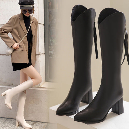 【✨Nové přírůstky 2025】👢Elegantní dámské boty na vysokém podpatku se špičatou špičkou