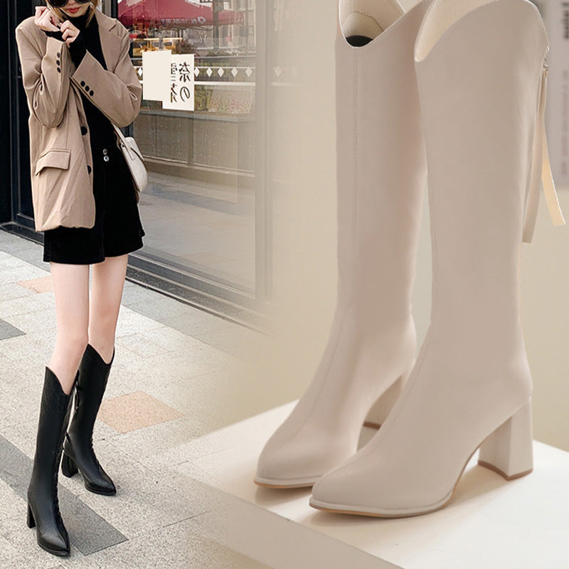 【✨Nové přírůstky 2025】👢Elegantní dámské boty na vysokém podpatku se špičatou špičkou