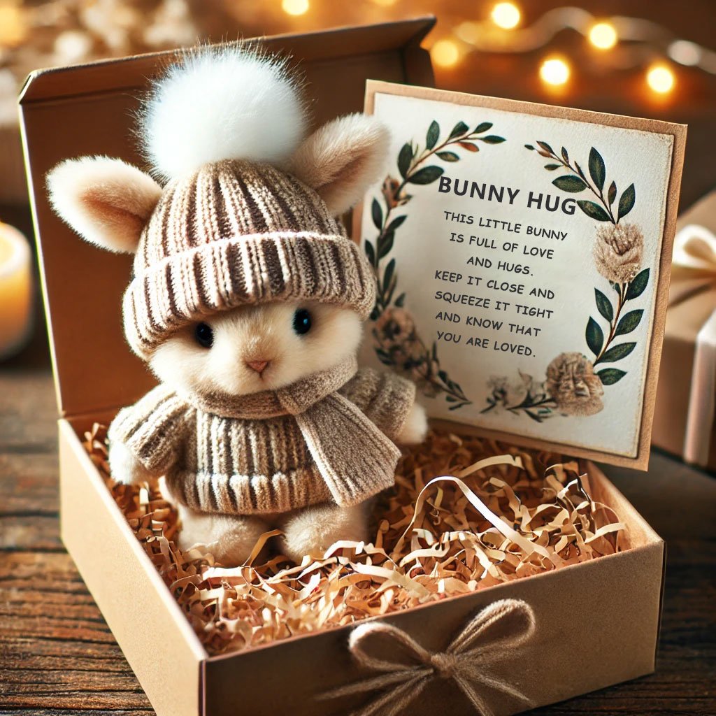 🐇Mini zajíček objímá roztomilý velikonoční dárek🎁