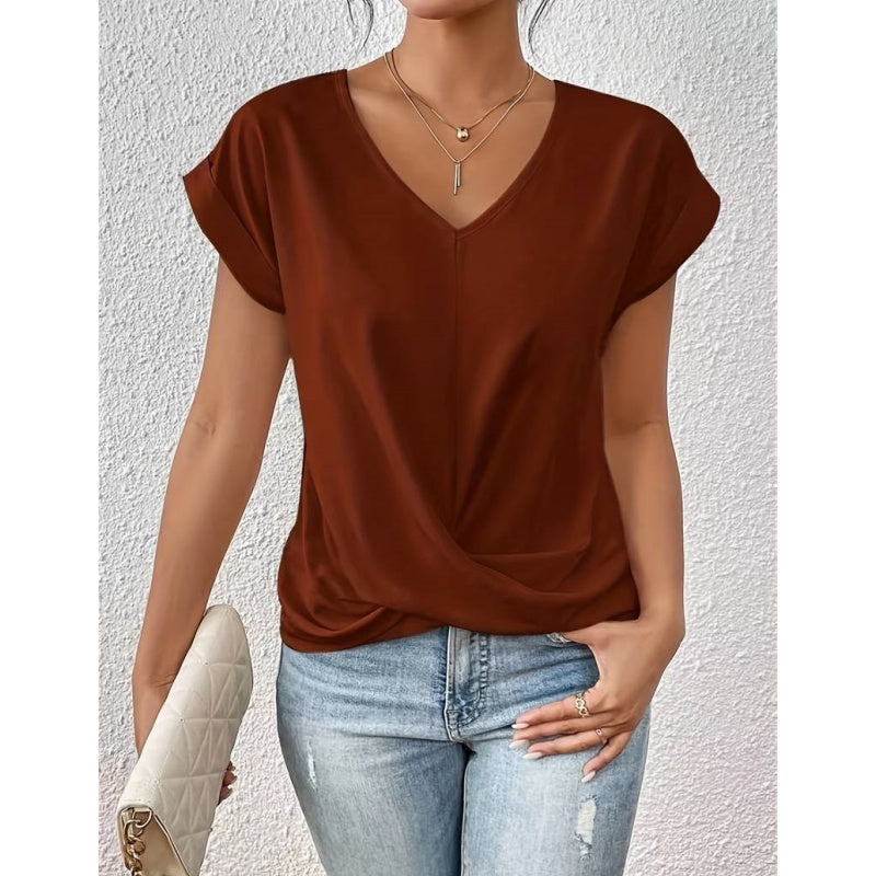 👚Elegantní tričko s výstřihem do V✨