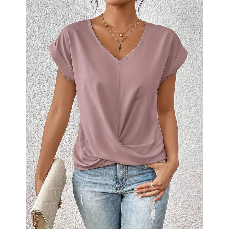 👚Elegantní tričko s výstřihem do V✨