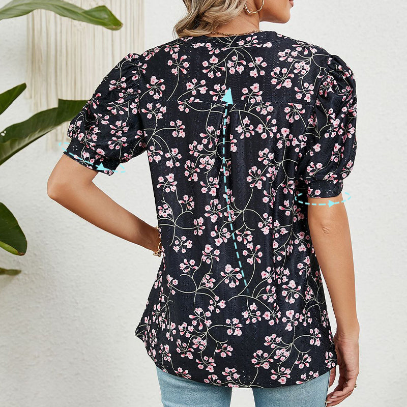 【M-2XL】🌸Dámský letní výstřih do V s potiskem