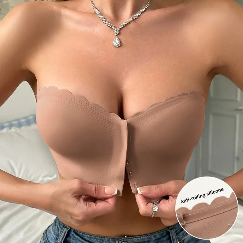 💕Podprsenka bandeau bez ramínek s předním zapínáním💯