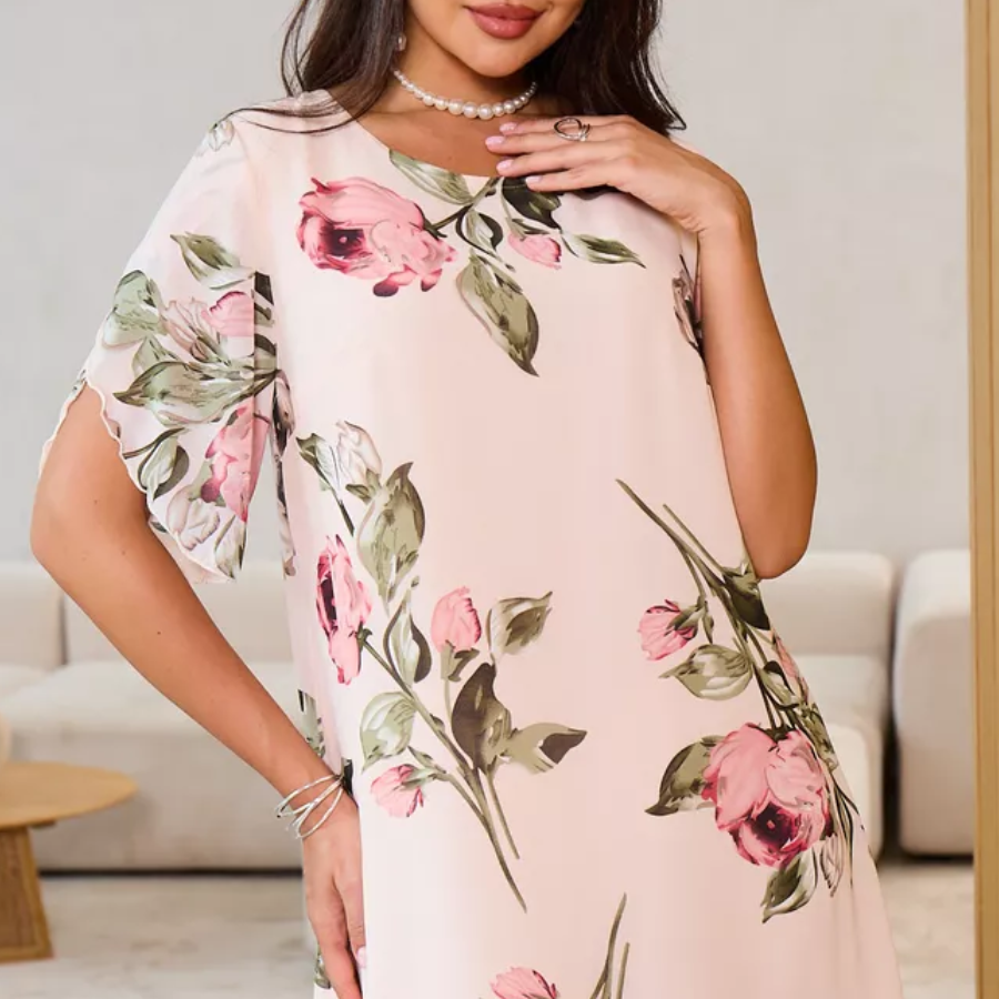 ŽHAVÉ 50% 👗 Šifónové šaty Blush Petal Glow