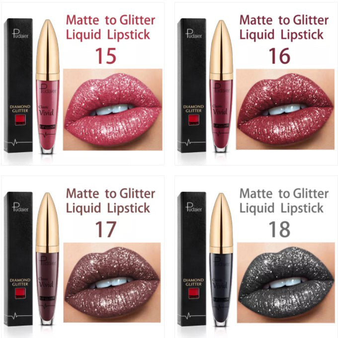 💥 Kupte 1 a získejte 1 zdarma 💋 Třpytivá rtěnka s diamantovým efektem, voděodolná 🥰🎁