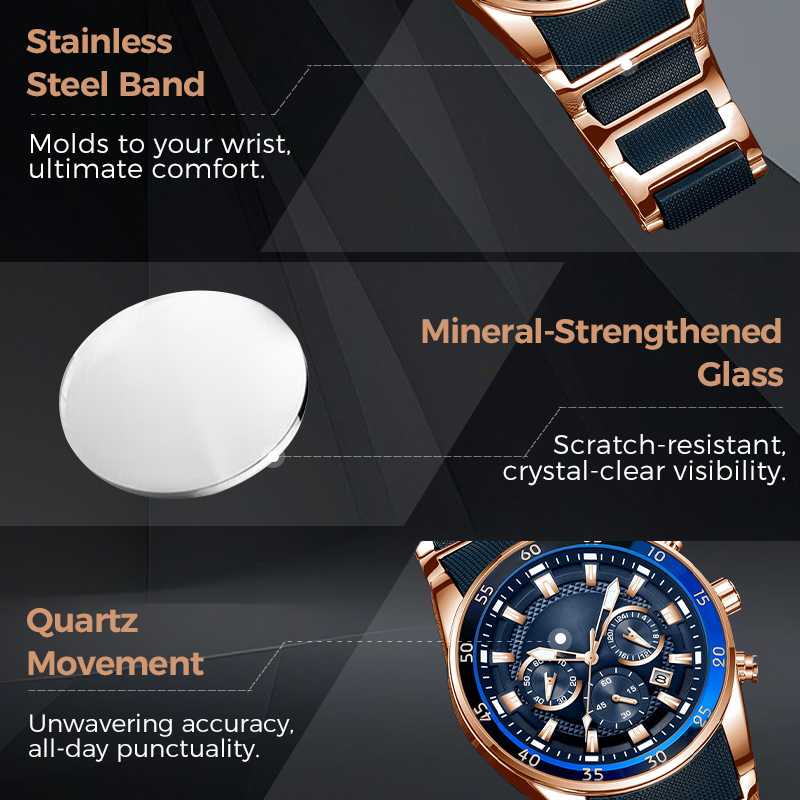 🎁 Pánské vodotěsné multifunkční quartzové hodinky⌚