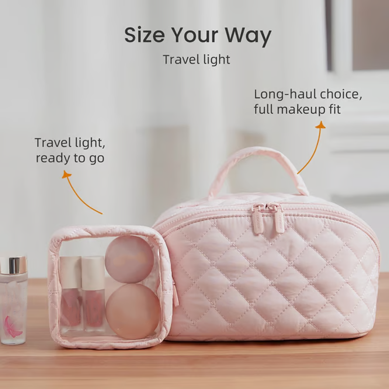 💗Velká, prostorná kosmetická taštička s uchem