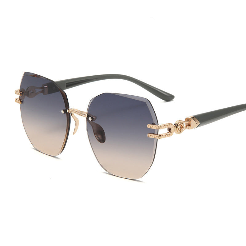 🕶️ Výrazné bezrámové sluneční brýle – minimalistická kovová obruba, ochrana UV400, lehké – platba na dobírku ✨