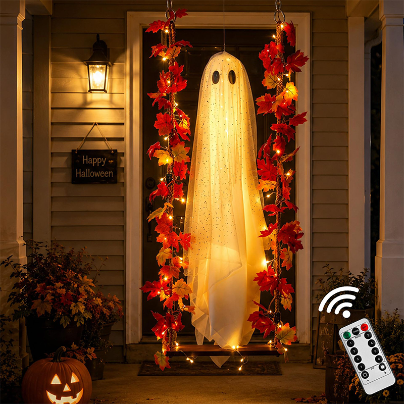 🎃👻 LED halloweenská dekorace s duchem 🍁