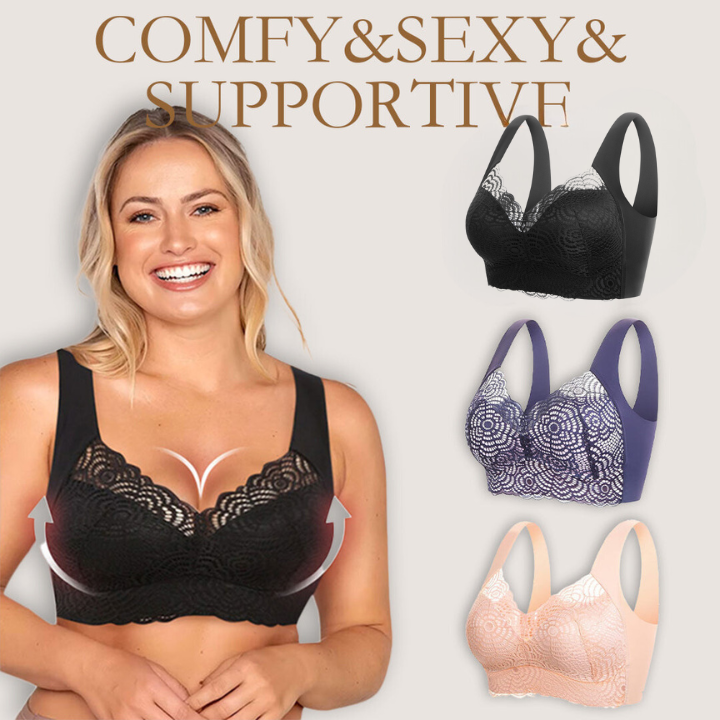 🔥Poslední den kupte 1 a získejte 3🔥 - Krajková podprsenka Plus Size pro dokonalé zvednutí a podporu (3 ks).